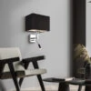 MeineWunschleuchte Wandleuchte CAIMA Mit LED Leselampe & Stoffschirm Schwarz Für Bett & Sofa 1 MeineWunschleuchte Wandleuchte CAIMA Mit LED Leselampe & Stoffschirm Schwarz Für Bett & Sofa -Bestes Beleuchtungs Geschäft wandleuchte caima mit led leselampe stoffschirm sc