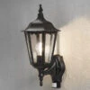 Konstsmide Wandleuchte FIRENZE Mit Bewegungsmelder, Aluminium Schwarz, Höhe 48 Cm -Bestes Beleuchtungs Geschäft wandleuchte firenze mit bewegungsmelder aluminium