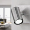 Trio Leuchten Wandleuchte MARLEY Aus Nickel Mattem Metall Mit Schwenkbarem Spot, GU10-Sockel -Bestes Beleuchtungs Geschäft wandleuchte marley aus nickel mattem metall mit sc