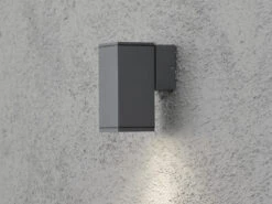 Konstsmide Wandleuchte MONZA Anthrazit, GU10-Sockel, H: 13,5 Cm, IP44