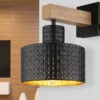 Globo Wandleuchte RIELLY Metall Mit Stanzmuster Schwarz Gold Ø18cm -Bestes Beleuchtungs Geschäft wandleuchte rielly metall mit stanzmuster schwarz