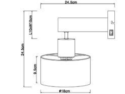 Globo Wandleuchte RIELLY Metall Mit Stanzmuster Schwarz Gold Ø18cm -Bestes Beleuchtungs Geschäft wandleuchte rielly metall mit stanzmuster schwarz 1 4