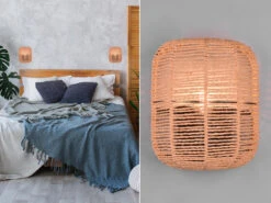 Trio Leuchten Wandleuchte RUNA Korbleuchte Mit Sisal Geflecht Lampenschirm Höhe 27,5cm