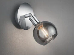 Reality Leuchten Wandstrahler BREST 1-flammig In Chrom Mit Rauchglas