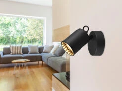 Trio Leuchten Wandstrahler PAGO Metallschirm Schwarz - 1 Spot Schwenkbar - Ø 6cm