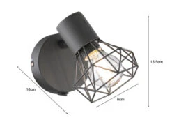Fischer & Honsel Wandstrahler RAN Grau Mit Schalter, Gitterlampe Schwenkbar, Breite 8cm -Bestes Beleuchtungs Geschäft wandstrahler ran grau mit schalter gitterlampe sch 3