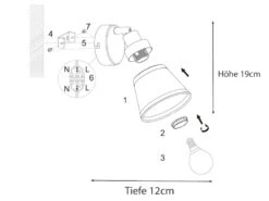 Wofi Wandstrahler ZOON Silber Chrom Mit Stoffschirm Spot Schwenkbar -Bestes Beleuchtungs Geschäft wandstrahler zoon silber chrom mit stoffschirm spo 2