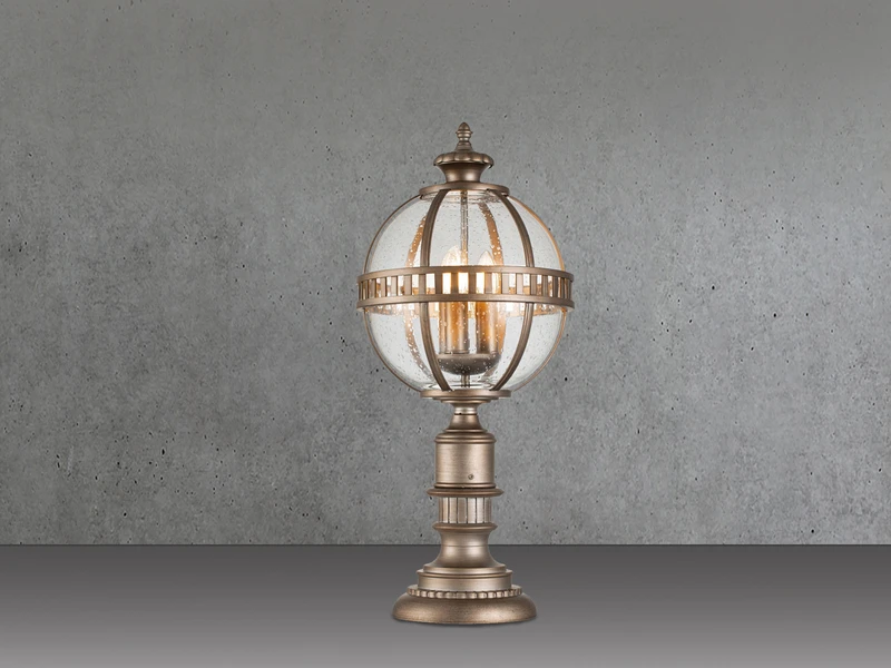 KICHLER Wegeleuchte HALLERON Im Jugendstil Mit Glaskugel, Bronze Höhe 70cm 5 KICHLER Wegeleuchte HALLERON Im Jugendstil Mit Glaskugel, Bronze Höhe 70cm – Bild 3