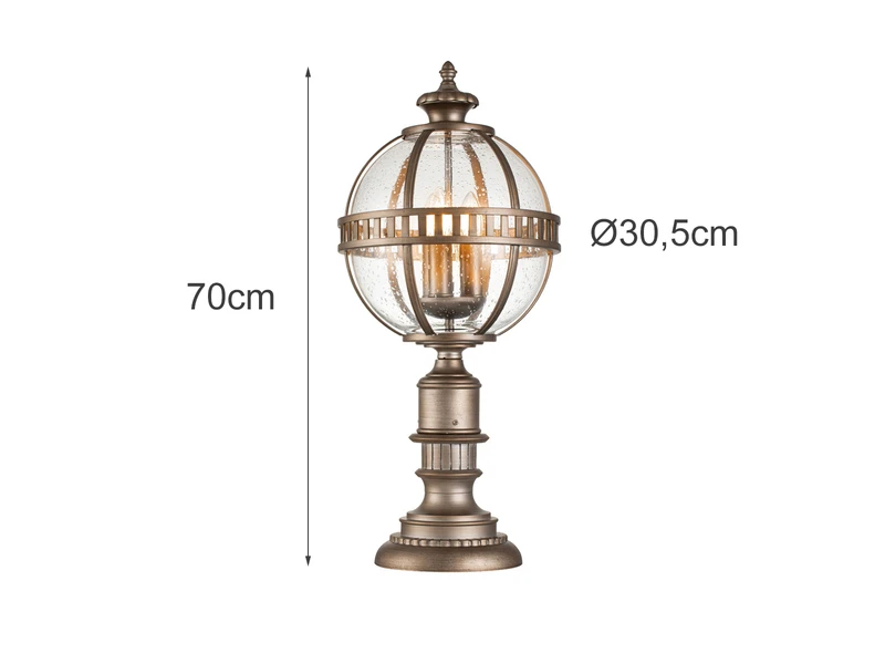 KICHLER Wegeleuchte HALLERON Im Jugendstil Mit Glaskugel, Bronze Höhe 70cm 6 KICHLER Wegeleuchte HALLERON Im Jugendstil Mit Glaskugel, Bronze Höhe 70cm – Bild 4