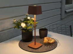 Konstsmide Wiederaufladbare Akku LED Outdoor Tischleuchte CAPRI Dimmbar In Braun, Höhe 36cm -Bestes Beleuchtungs Geschäft wiederaufladbare akku led outdoor tischleuchte cap 4