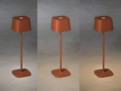 Konstsmide Wiederaufladbare Akku LED Outdoor Tischleuchte CAPRI Dimmbar In Braun, Höhe 36cm -Bestes Beleuchtungs Geschäft wiederaufladbare akku led outdoor tischleuchte cap 6