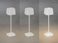 Konstsmide Wiederaufladbare LED Outdoor Akku Tischleuchte CAPRI Dimmbar In Weiß, Höhe 36cm -Bestes Beleuchtungs Geschäft wiederaufladbare led outdoor akku tischleuchte cap 14