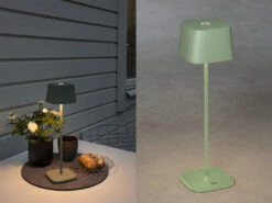 Konstsmide Wiederaufladbare LED Outdoor Akku Tischleuchte CAPRI Dimmbar Grün, Höhe 36cm
