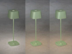 Konstsmide Wiederaufladbare LED Outdoor Akku Tischleuchte CAPRI Dimmbar Grün, Höhe 36cm -Bestes Beleuchtungs Geschäft wiederaufladbare led outdoor akku tischleuchte cap 5