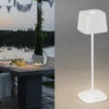 Konstsmide Wiederaufladbare LED Outdoor Akku Tischleuchte CAPRI Dimmbar In Weiß, Höhe 36cm -Bestes Beleuchtungs Geschäft wiederaufladbare led outdoor akku tischleuchte cap 9