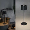 Konstsmide Wiederaufladbare LED Outdoor Akku Tischleuchte POSITANO Dimmbar Schwarz, H: 35cm -Bestes Beleuchtungs Geschäft wiederaufladbare led outdoor akku tischleuchte pos