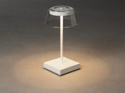 Konstsmide Wiederaufladbare LED Outdoor Akku Tischleuchte SCILLA Dimmbar In Weiß, Höhe 27cm -Bestes Beleuchtungs Geschäft wiederaufladbare led outdoor akku tischleuchte sci 2