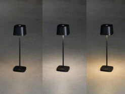 Konstsmide Wiederaufladbare LED Outdoor Tischleuchte CAPRI Dimmbar In Schwarz, Höhe 25cm -Bestes Beleuchtungs Geschäft wiederaufladbare led outdoor tischleuchte capri di 5