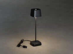 Konstsmide Wiederaufladbare LED Outdoor Tischleuchte CAPRI Dimmbar In Schwarz, Höhe 25cm -Bestes Beleuchtungs Geschäft wiederaufladbare led outdoor tischleuchte capri di 6