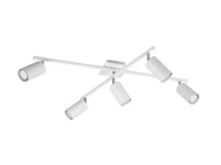 MeineWunschleuchte Zeitloser LED Deckenstrahler Aus Weißem Metall Mit 5 Schwenkbaren Spots -Bestes Beleuchtungs Geschäft zeitloser led deckenstrahler aus weissem metall mi 1