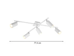 MeineWunschleuchte Zeitloser LED Deckenstrahler Aus Weißem Metall Mit 5 Schwenkbaren Spots -Bestes Beleuchtungs Geschäft zeitloser led deckenstrahler aus weissem metall mi 2